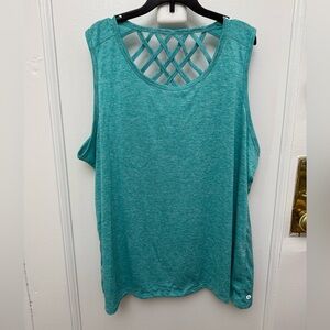 RBX Teal Turquoise Sleeveless Workout Top Plus Size 2X